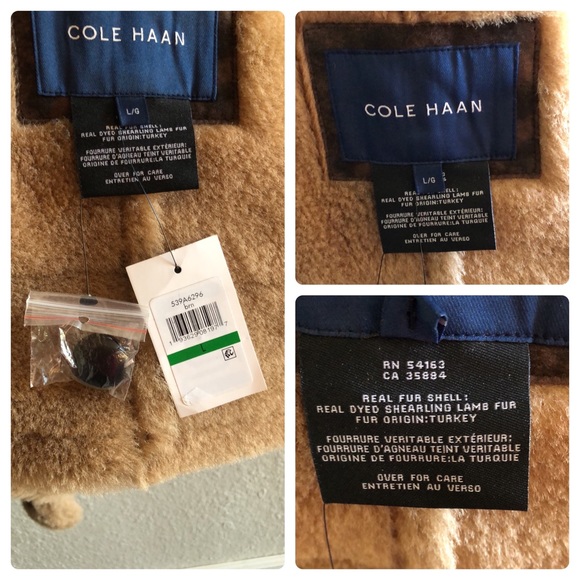 COLE HAAN REAL FUR LAMB LEATHER JACKET COAT/NWT - Picture 10 of 16